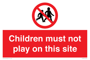 children must not play on this site
